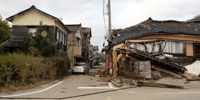 Následky zemětřesení v Japonsku.