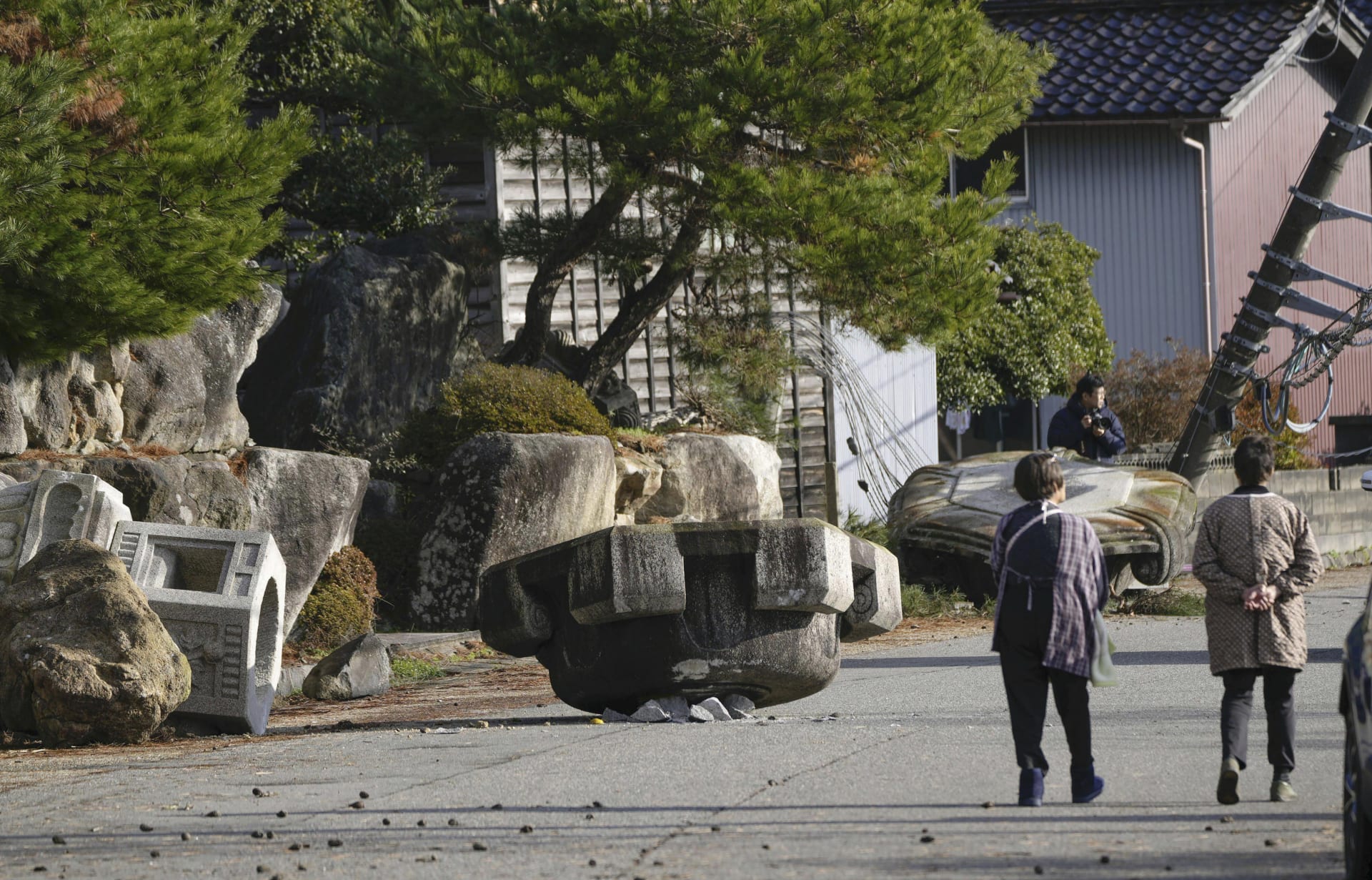 Následky zemětřesení v Japonsku.