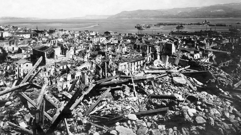 Následky zemětřesení v Messině