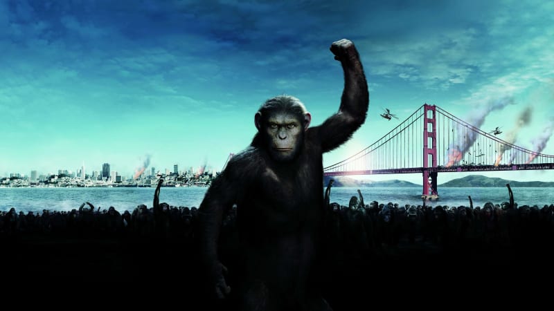 Most Golden Gate si zahrál v mnoha filmech (Zrození Planety opic)