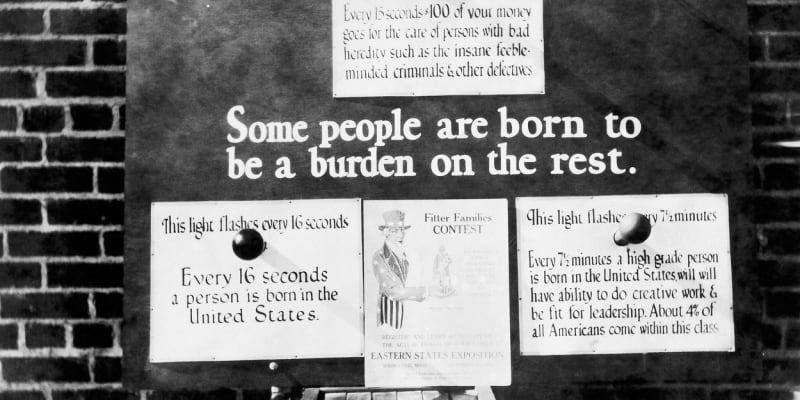 "Někteří lidé jsou zátěží pro ostatní" - plakát z USA z roku 1926