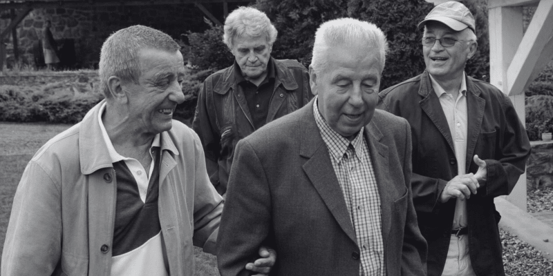 Pavel Dyba s Josefem Masopustem, Josefem Vojtou a Antonínem Krameriusem  