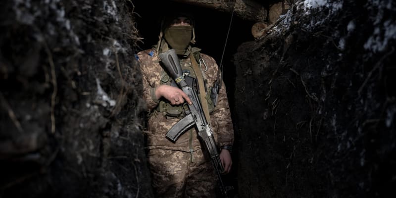 Ukrajinský voják v Charkovské oblasti, leden 2024