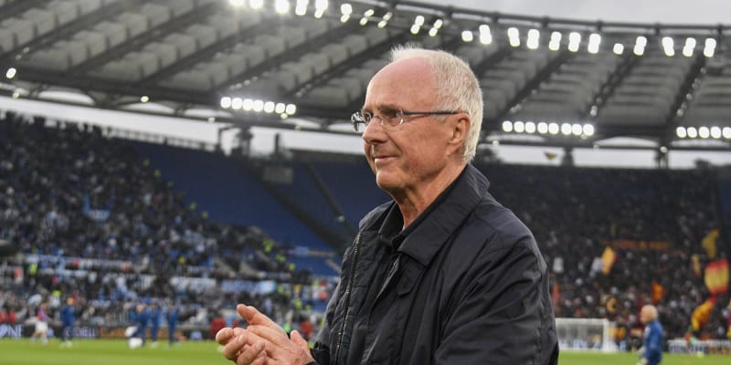 Trenér Sven-Göran Eriksson na zápase Lazia s AS Řím (19. 3. 2023)