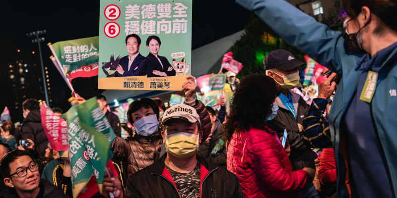 Střípky z volebního mítinku tchajwanské vládní strany DPP