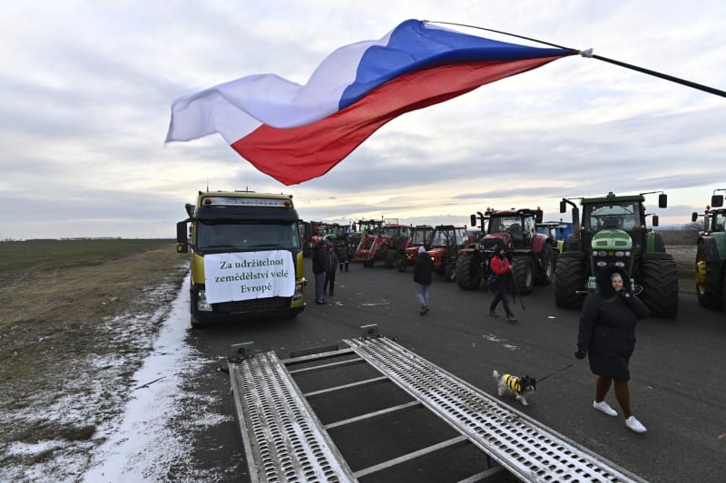 Skupina českých farmářů podpořila německé protesty (15. 1. 2024).