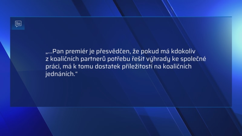 Přes mluvčího vlády reagoval na video i premiér Petr Fiala (ODS). 