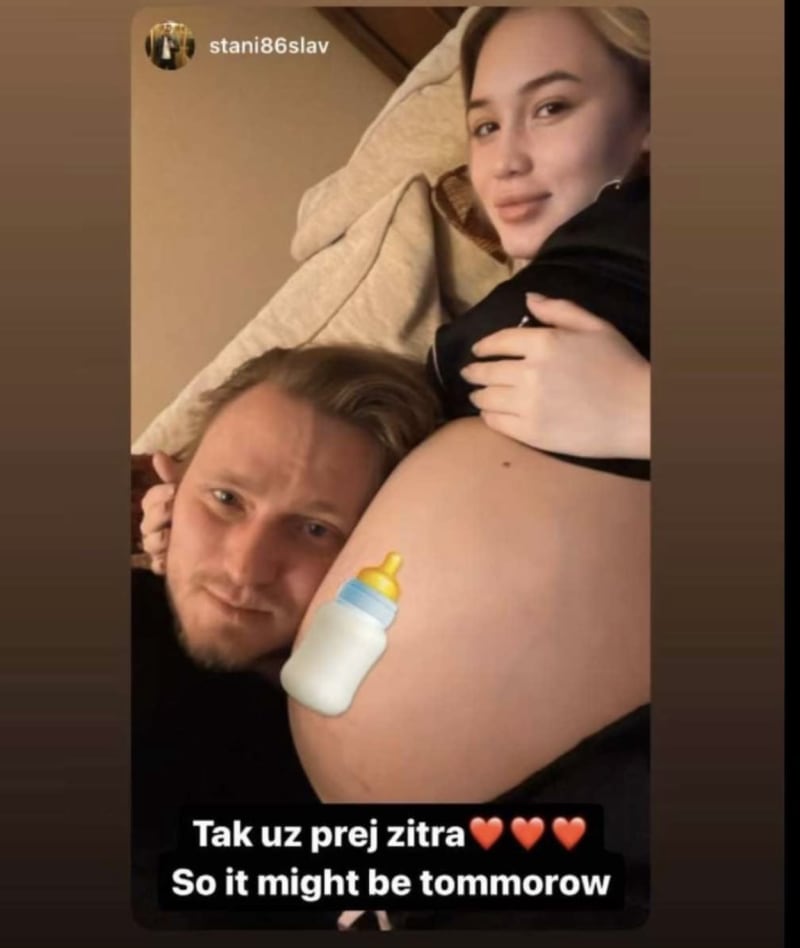 Partner Riky Fane, Stanislav Jablonský s nastávající maminkou v porodnici.