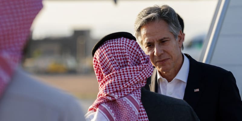 Americký ministr zahraničí Antony Blinken na návštěvě Saúdské Arábie