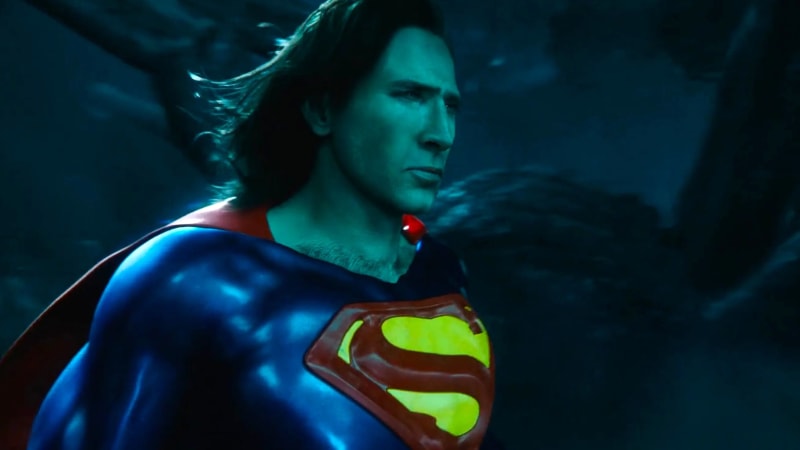 Nicolas Cage jako Superman ve filmu Flash