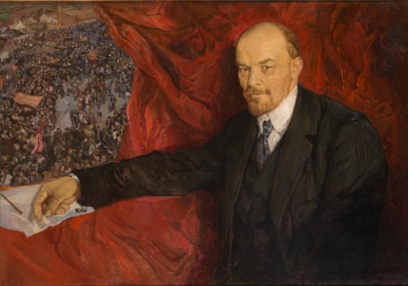 Lenin přihlíží manifestaci