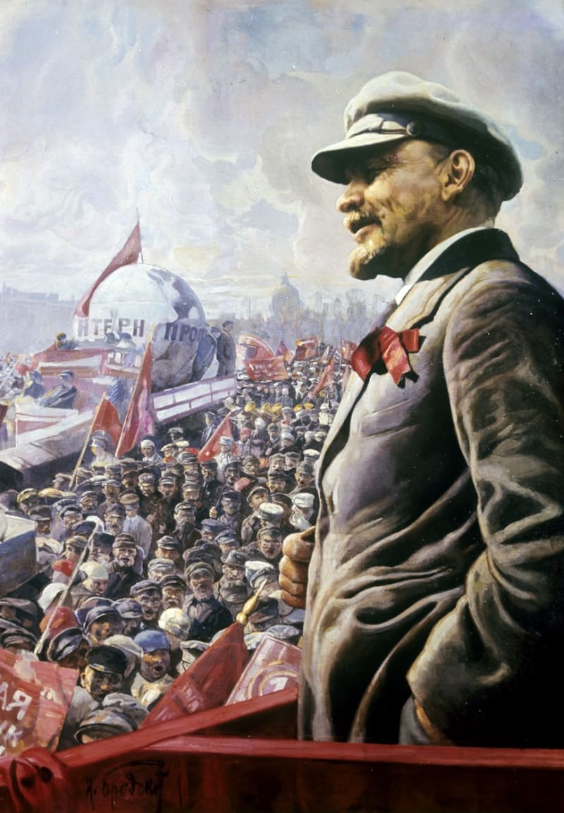 Lenina často portrétoval jeden z prvních teoretiků socialistického realismu malíř Isaak Brodskij