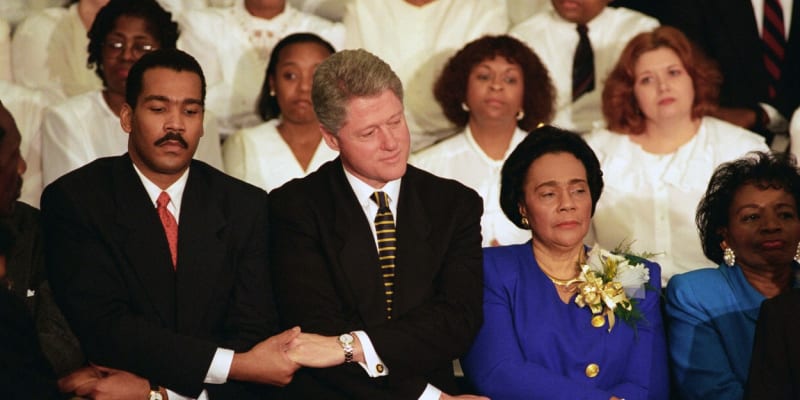 Uctění památky Martina Luthera Kinga Jr. s bývalým prezidentem Billem Clintonem (1996)