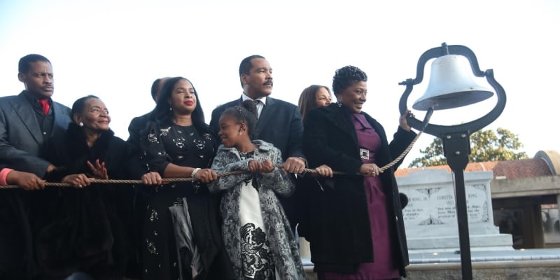 Rodina Martina Luthera Kinga Jr. uctila jeho památku při 50. výročí vraždy (2018).