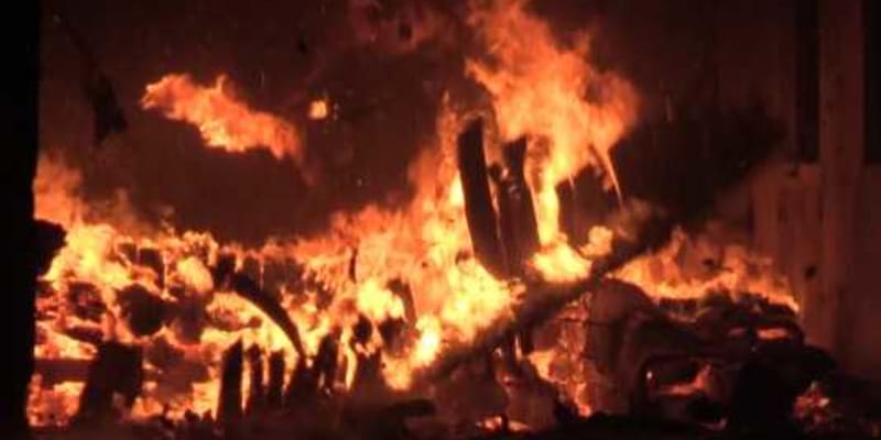 Požár pily v Lučanech nad Nisou na Jablonecku