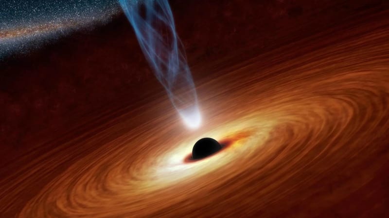 Ilustrace supermasivní černé díry 