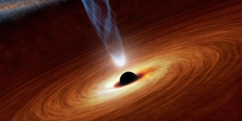 Ilustrace supermasivní černé díry 