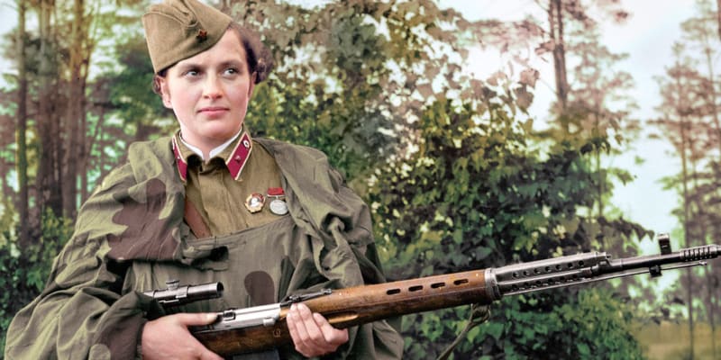 Ljudmila Pavličenková patří k nejznámějším sovětským vojákům, zabila 309 nepřátelských vojáků a důstojníků