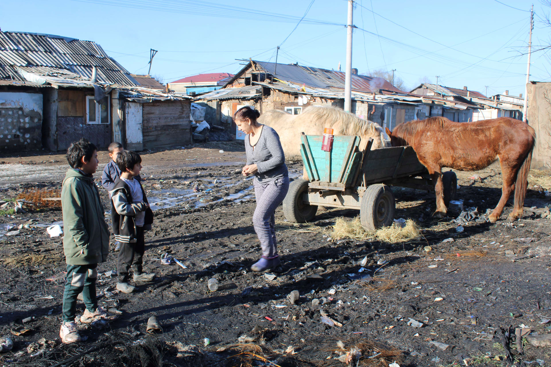 V romské osadě Telmanka v ukrajinském Užhorodě