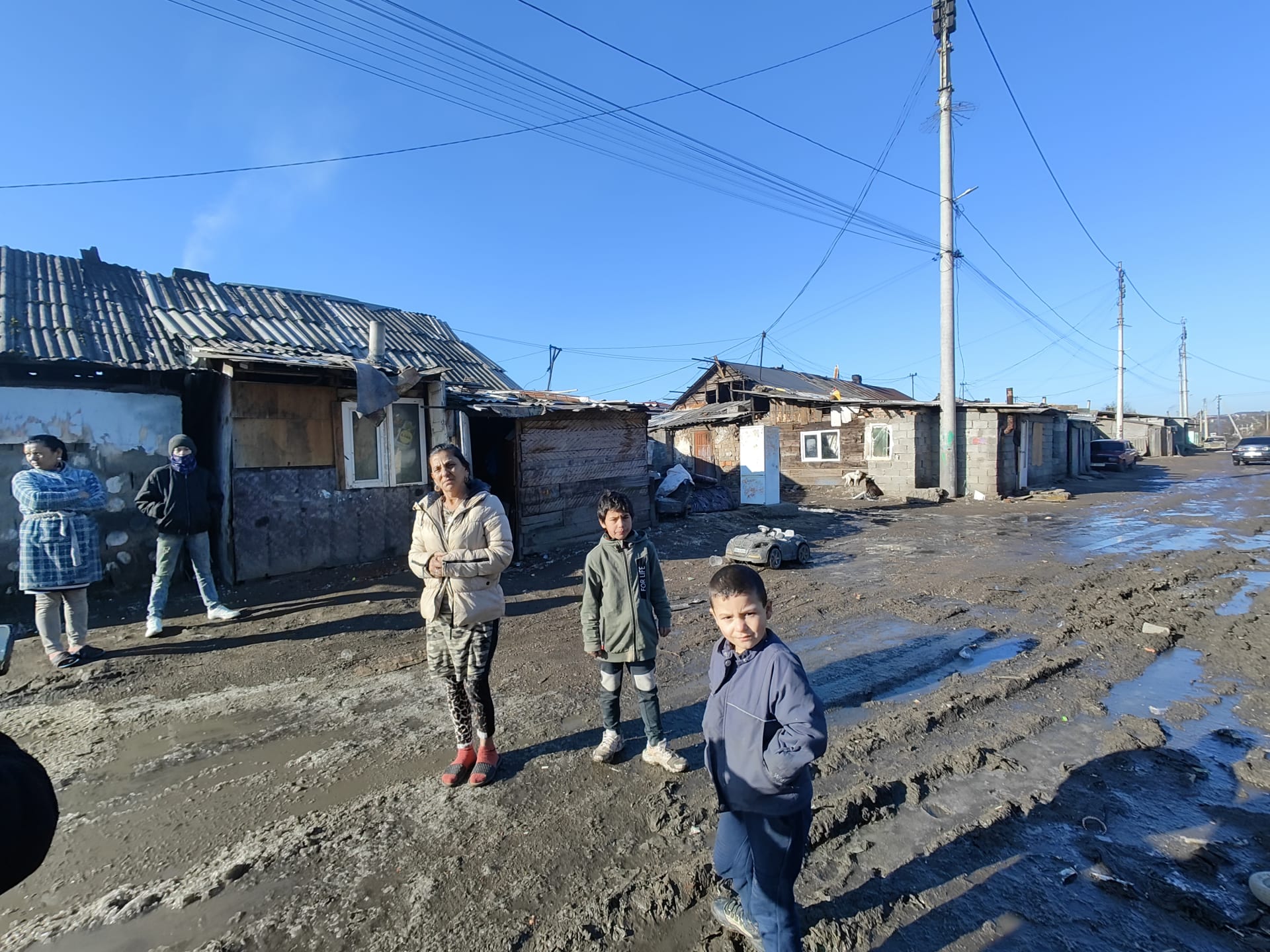 V romské osadě Telmanka v ukrajinském Užhorodě. 