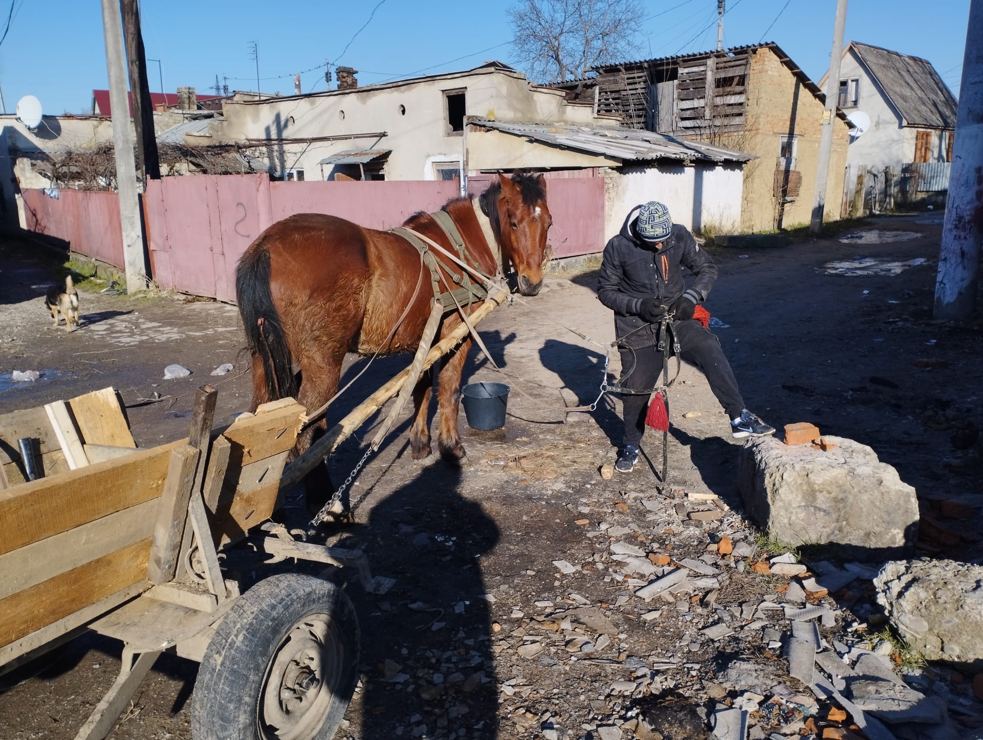 V romské osadě Radvanka v ukrajinském Užhorodě.