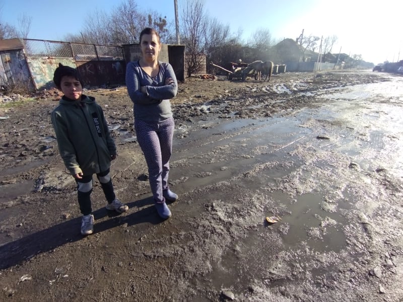 V romské osadě Telmanka v ukrajinském Užhorodě. 