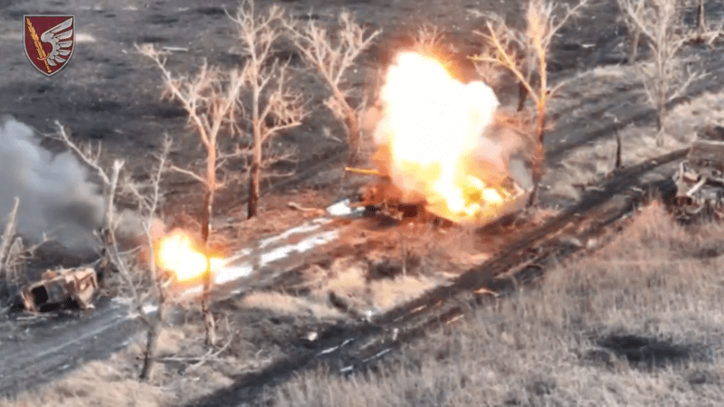 Exploze ruského obrněnce