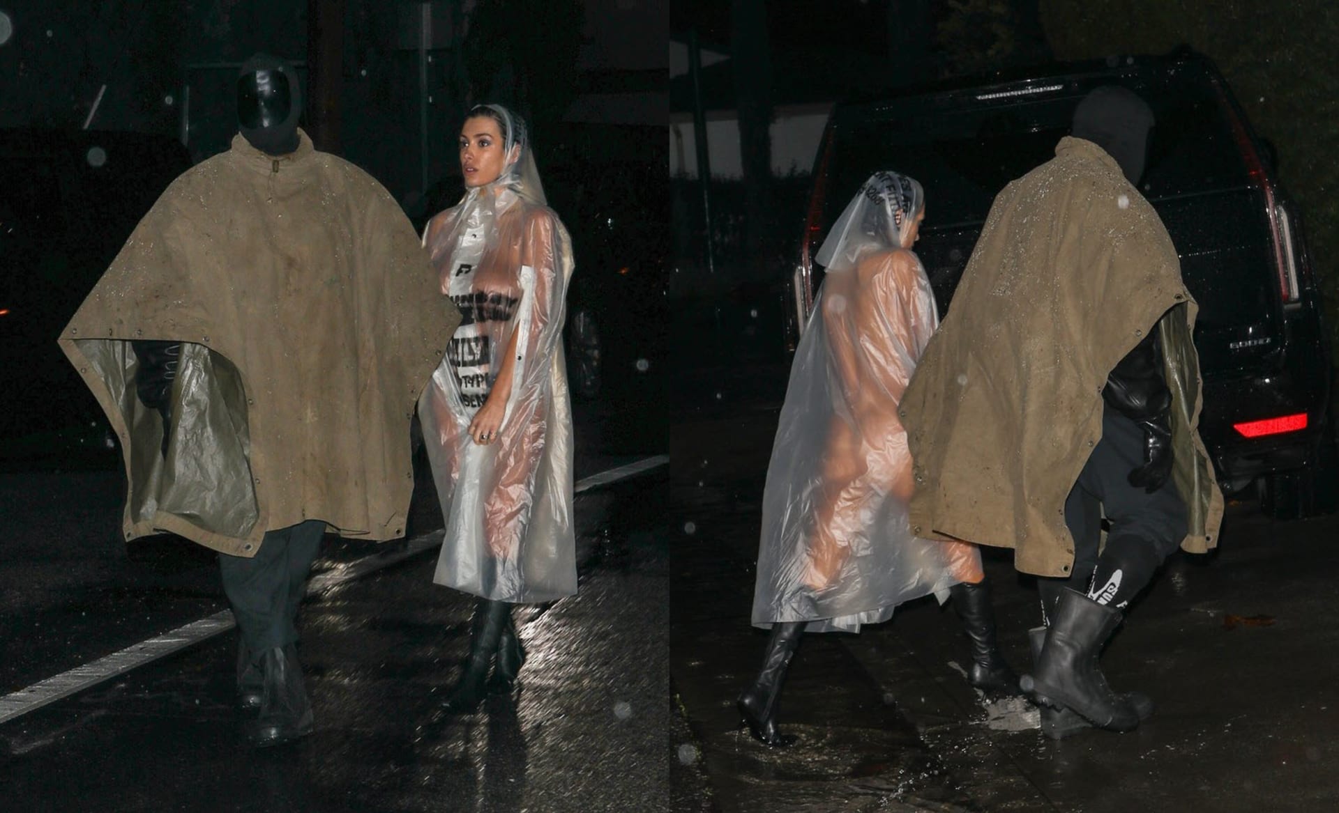 Kanye si vyrazil s manželkou, která opět předvedla mimořádně bizarní outfit.