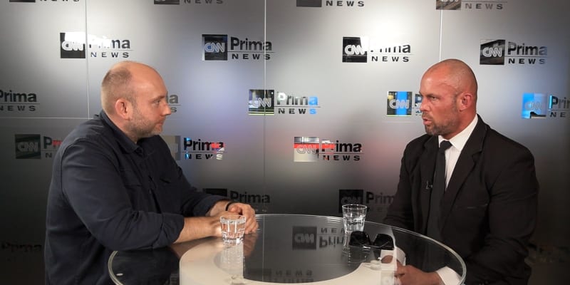 Aleš Psychopat Bejr během interview na CNN Prima NEWS