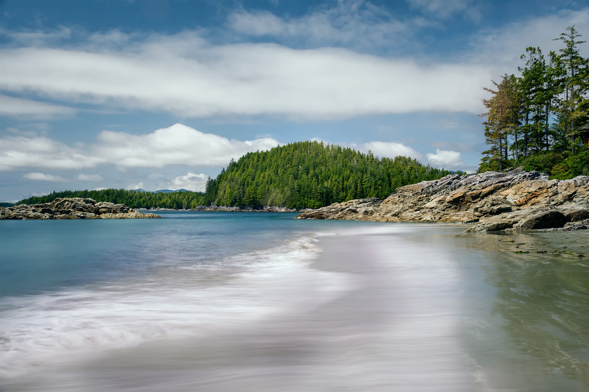 Pláž Chesterman, Tofino, Vancouver Island, Britská Kolumbie, Kanada