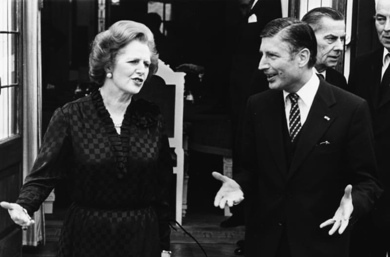 Margaret Thatcherová a Dries van Agt ma setání v Haagu v roce 1981
