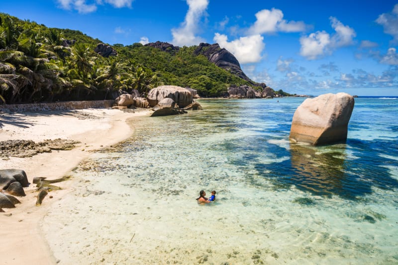 Pláž Anse Source dArgent, La Digue, Seychely