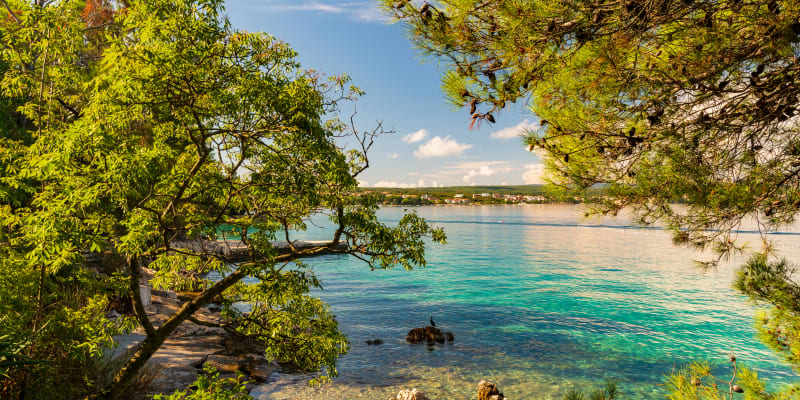 Pláž Punta Rata, Brela, Makarská riviéra, Chorvatsko