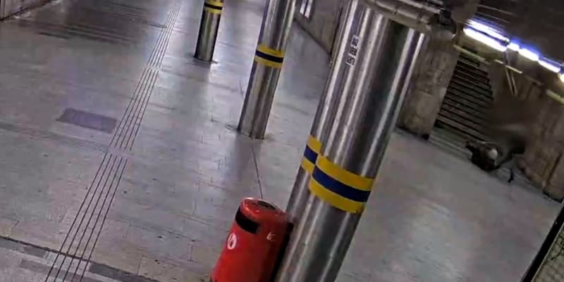 Napadení ženy na brněnském nádraží zachytila kamera.