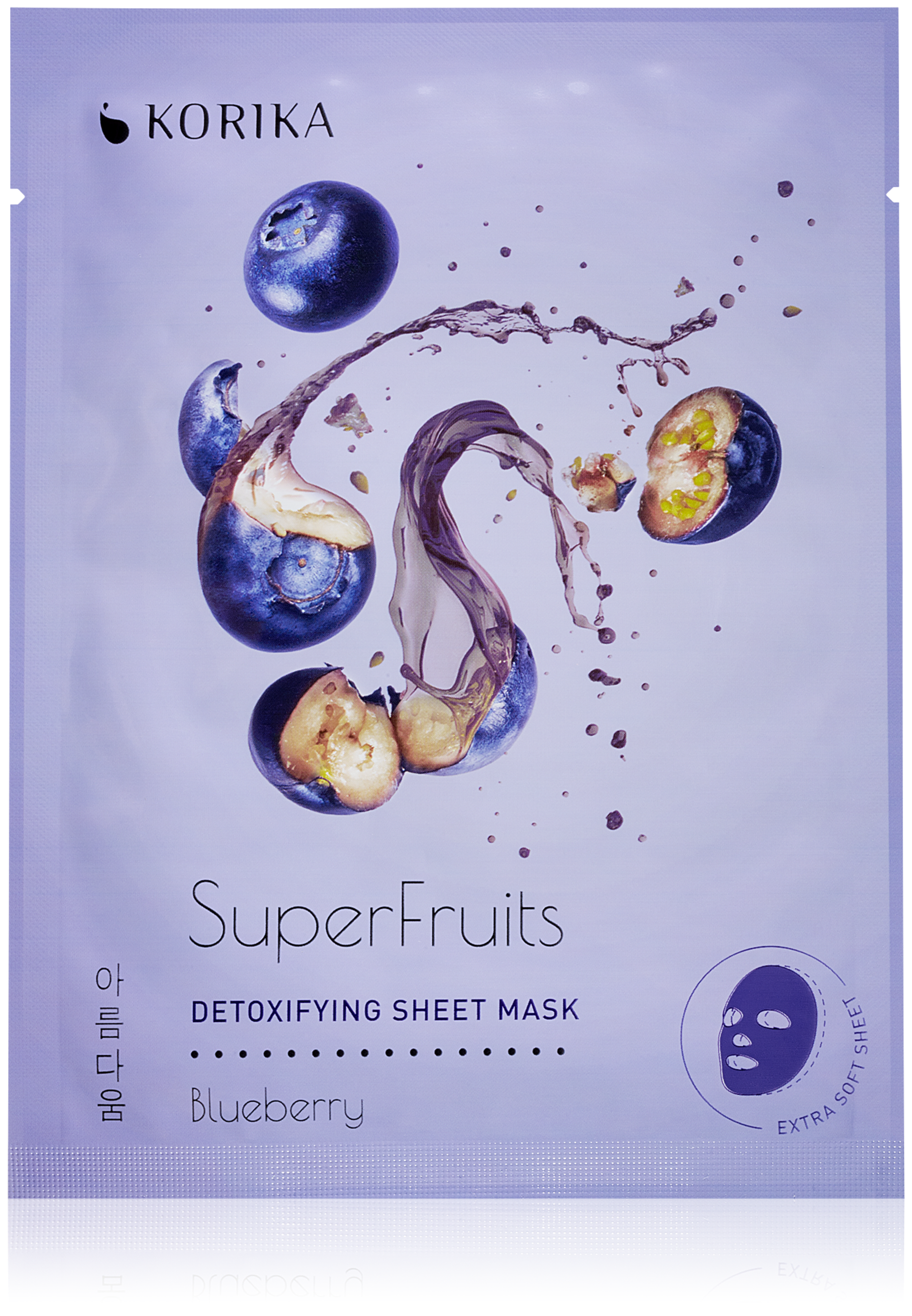 Detoxikační plátýnková maska KORIKA SuperFruits Blueberry