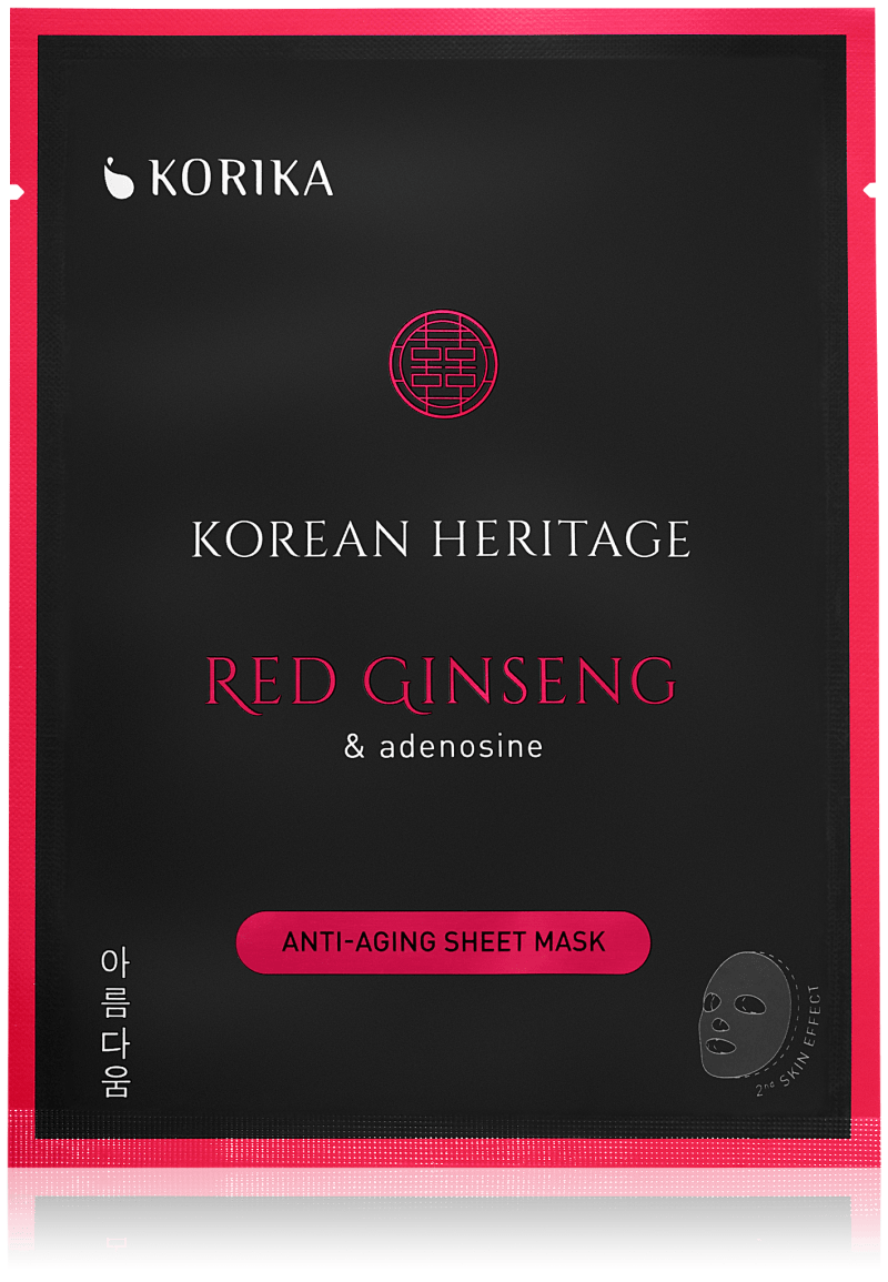 Plátýnková maska proti vráskám KORIKA Korean Heritage Red Ginseng & Adenosine
