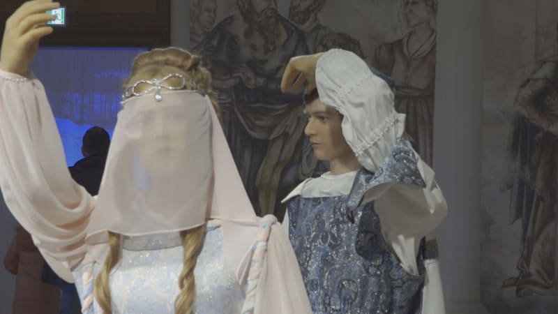 Návštěvníci výstavy mohou vidět celou řadu kostýmů ze známé pohádky.