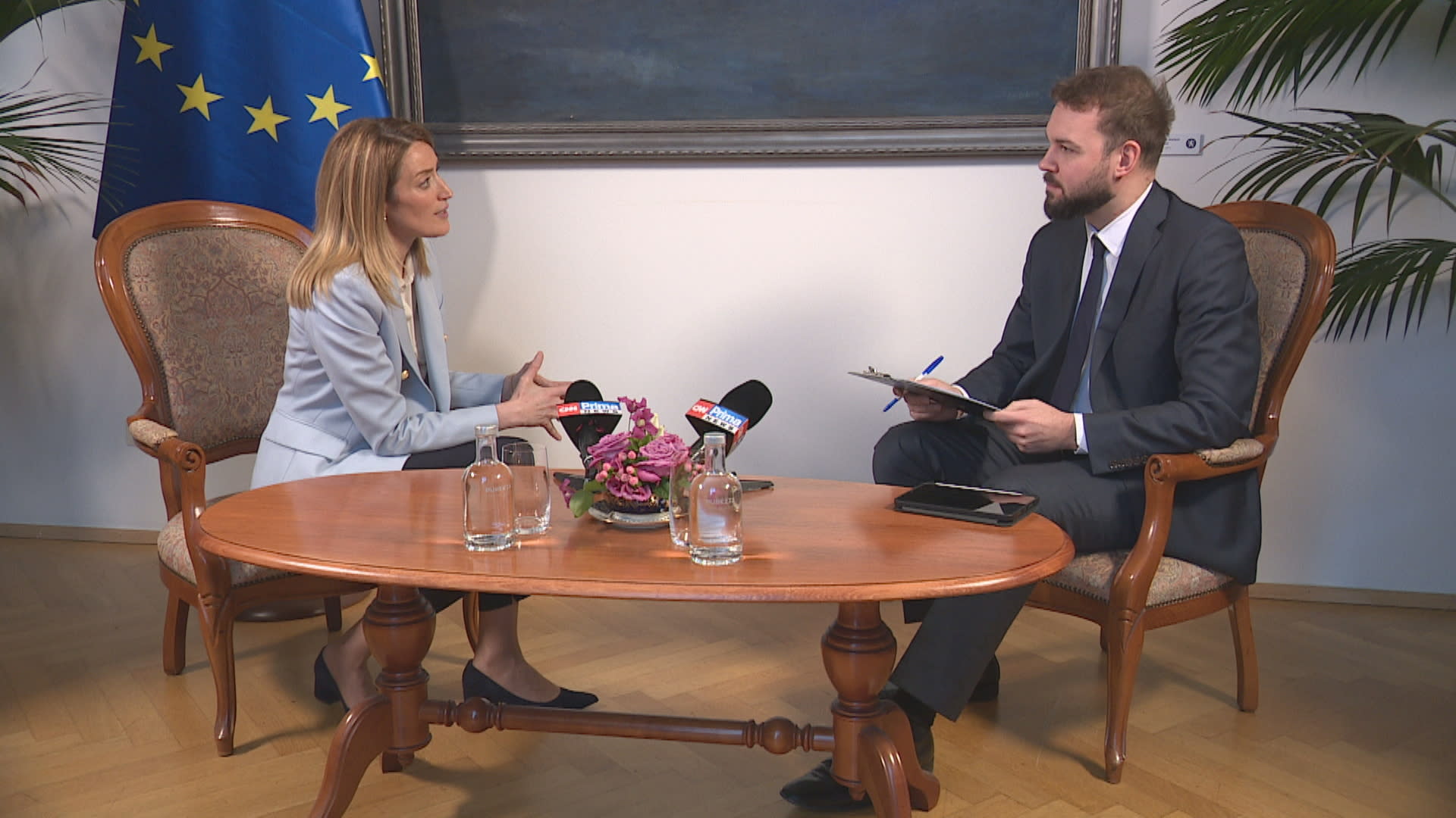 Šéfka Evropského parlamentu Roberta Metsolaová v exkluzivním rozhovoru pro CNN Prima NEWS