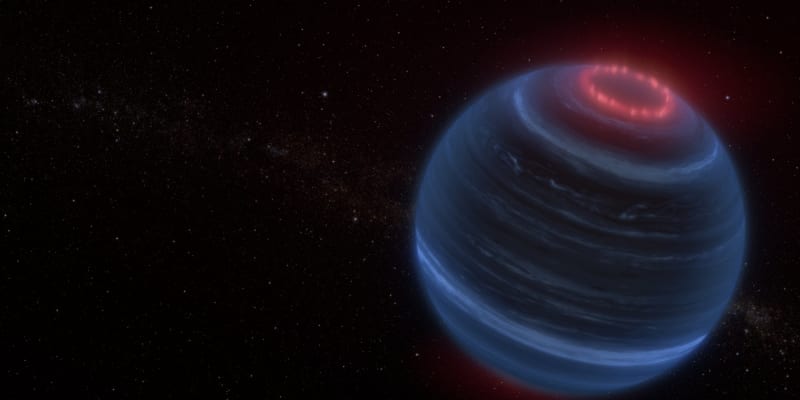 Vesmírný dalekohled Jamese Webba objevil hnědého trpaslíka, na kterém se svítí
