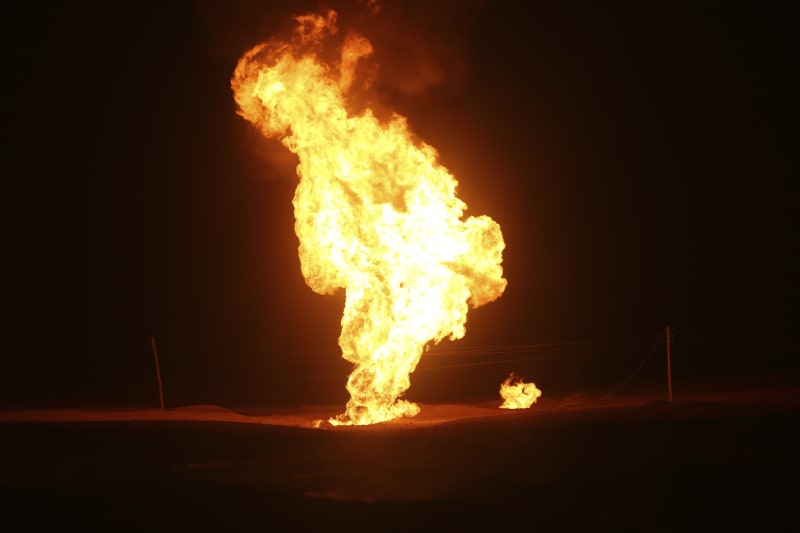 Výbuch plynovodu v Íránu (14. 2. 2024)