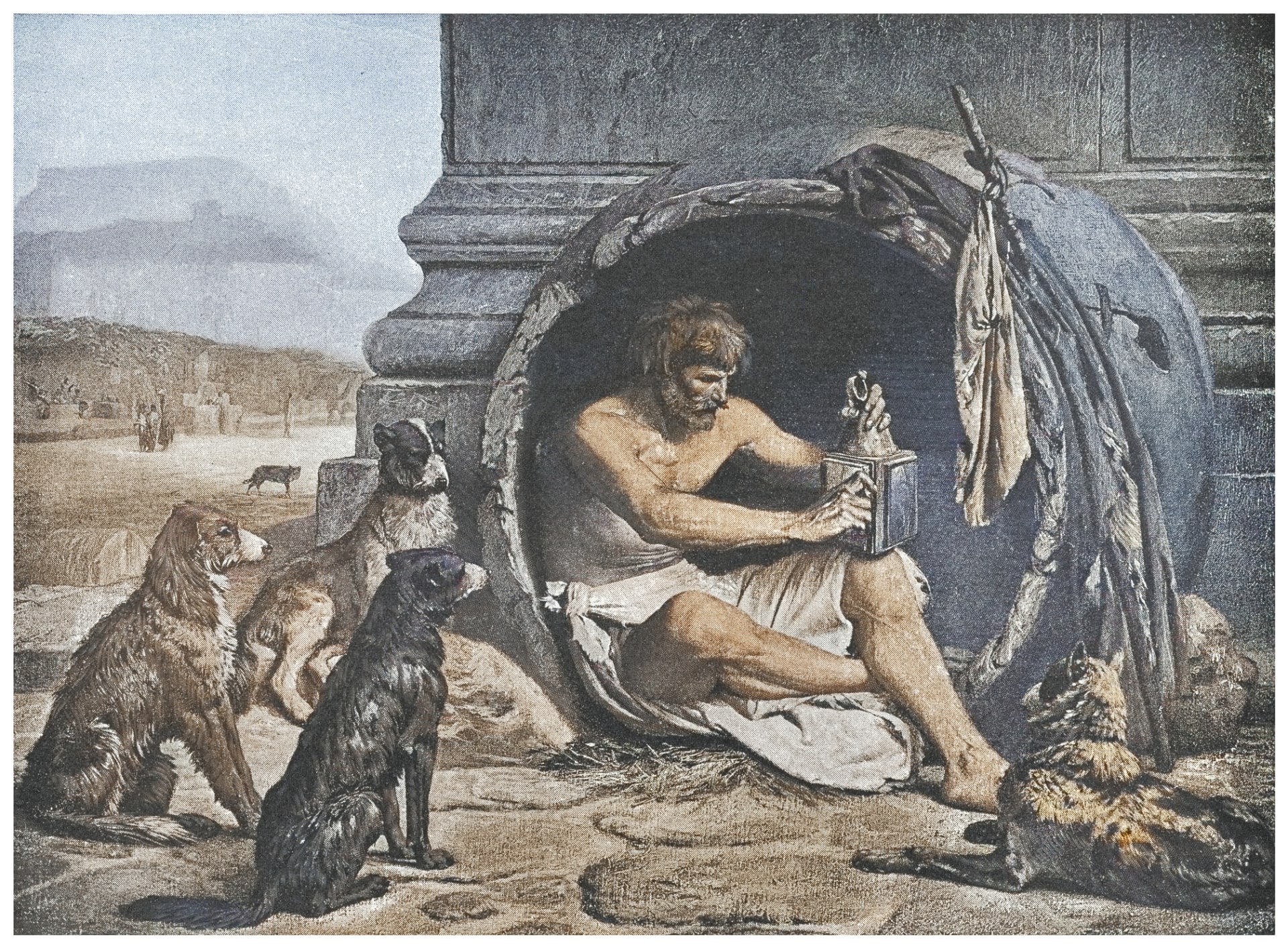 Staré ryté ilustrace Diogena ze Sinope 