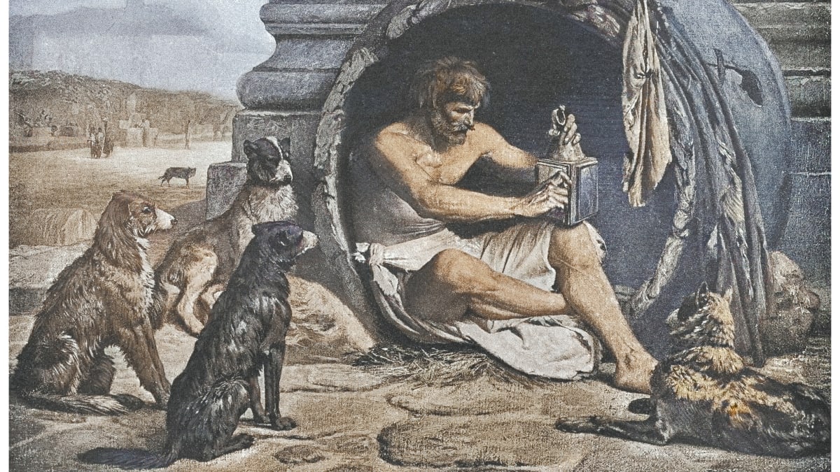 Staré ryté ilustrace Diogena ze Sinope 