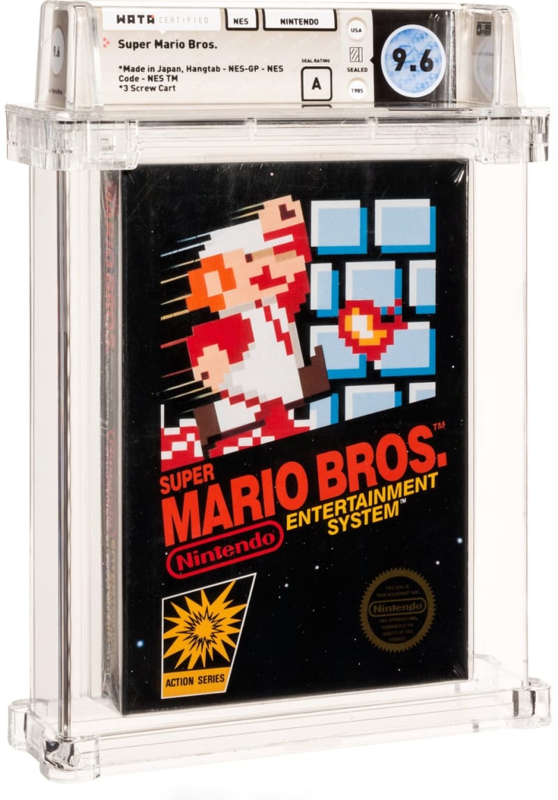 Hračky z devadesáte: Neotevřená kopie počítačové hry Super Mario Bros. NES od Nintenda z roku 1985 se prodala loni  za ohromujících 720 000 dolarů (asi 17 milionů korun)  Jedná se o světový rekord v ceně hry zaplacené v aukci.