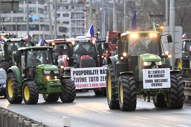 Protest části českých zemědělců (19. 2. 2024)