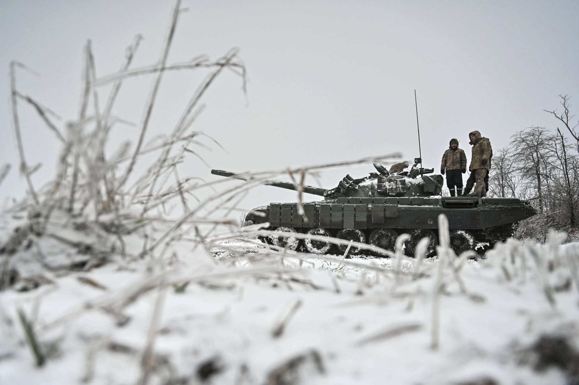 Trenink ukrajinskych vojaku v Zaporozi