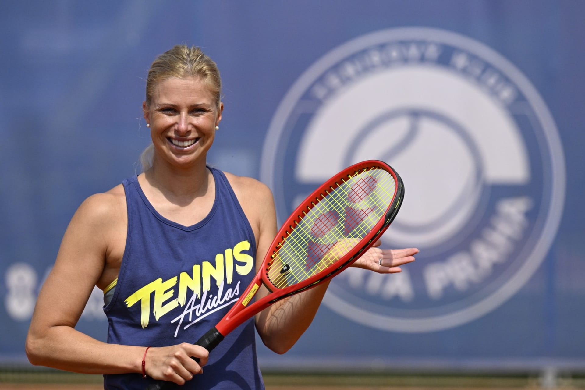 Tenistka Andrea Sestini Hlaváčková na tréninku 16. června 2022 v Praze