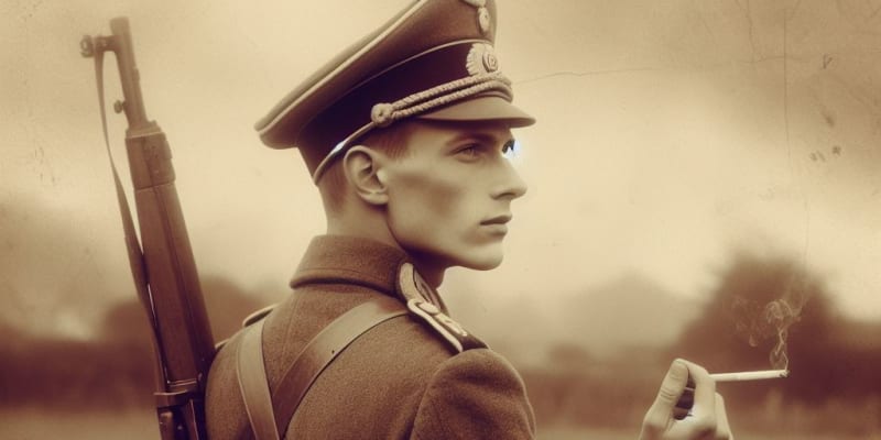 Obrázek od Microsoft Designer na zadání: německý voják, realistické foto.