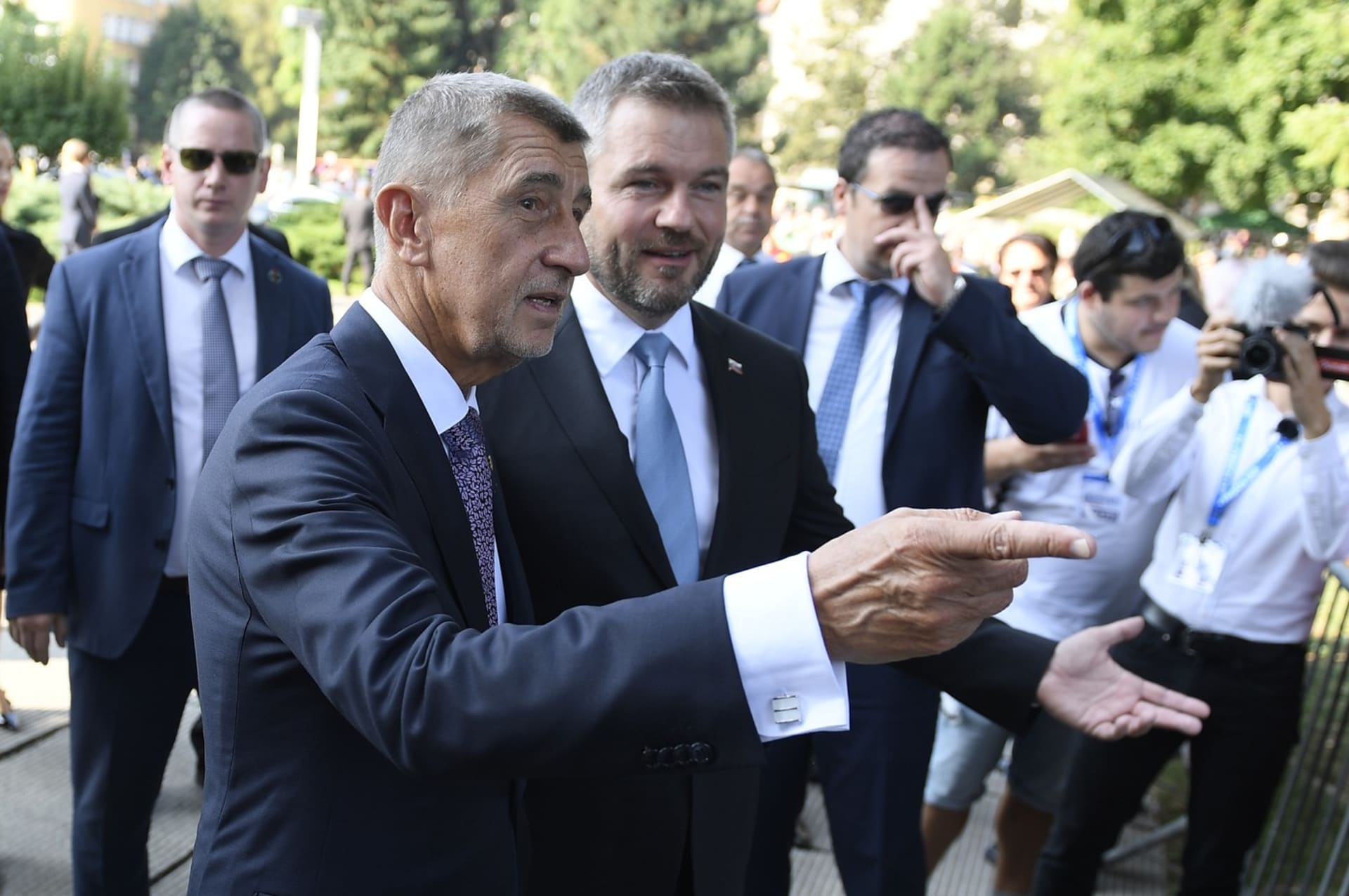 Slovenský politik Peter Pellegrini s Andrejem Babišem v roce 2019.
