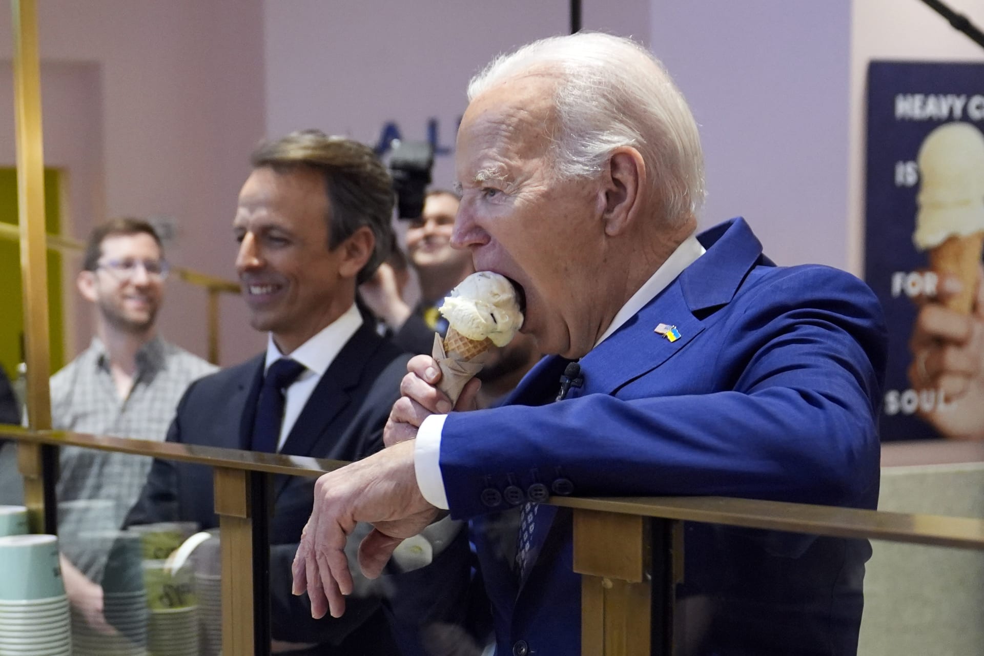 Americký prezident Joe Biden na návštěvě newyorského zmrzlinářství