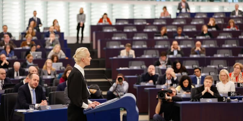 Julija Navalná měla projev v Evropském parlamentu.